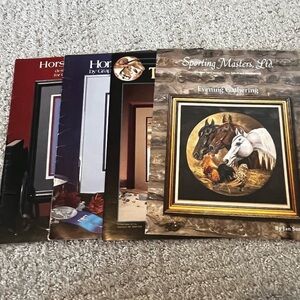 Horses Ponies Stallion Sporting Masters Needlework Chart Jumper Runner Lot 4x